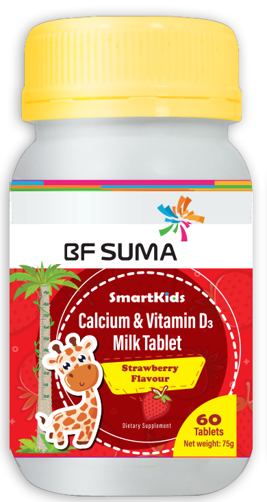 BF SUMA Calcium & Vitamin D3 Milk Tablets Strawberry Flavour
